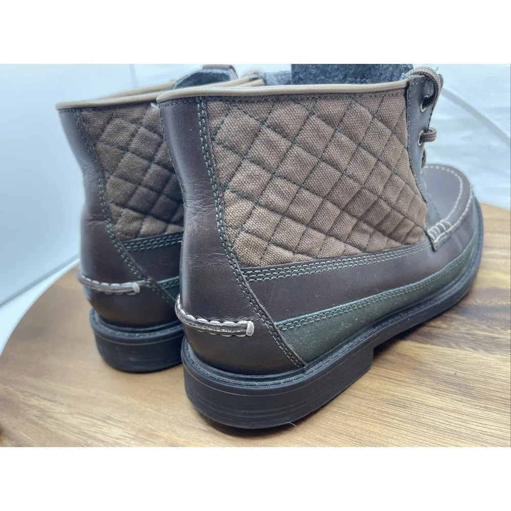 Cole Haan‎ Boots 8.5 M C20210 Pinch Brown Leather Lace Up Quilted Moc Ankle Mens